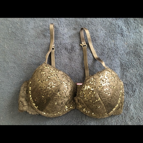 Black with gold sequin bra - Picture 1 of 7